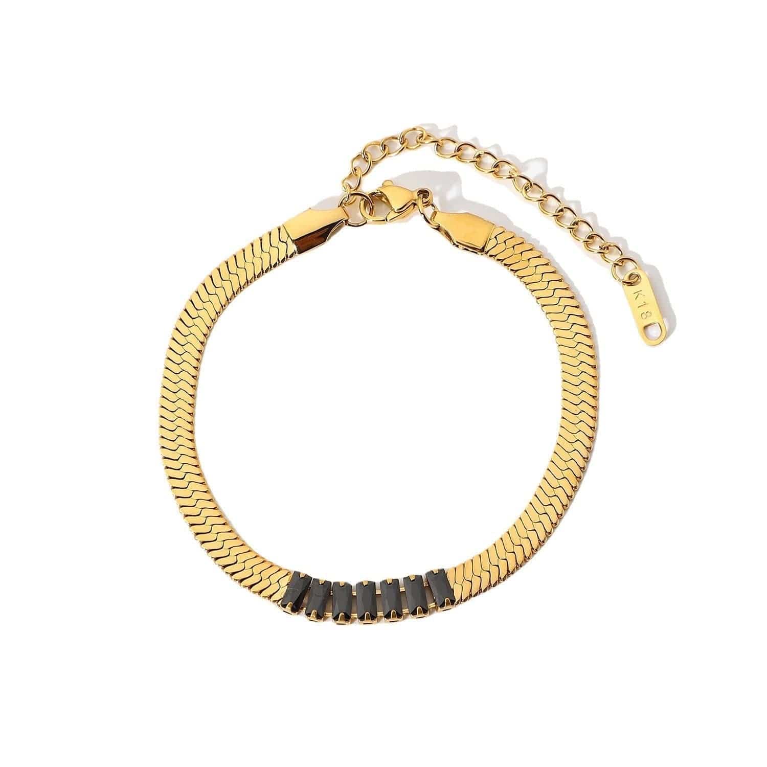 Black - Rectangular Zircon Blade Bracelet -4 colors - bracelet at TFC&H Co.