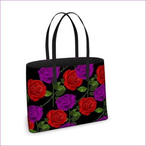 Red Rose Purp Authentic Leather Designer Kika Tote - Kika Tote at TFC&H Co.