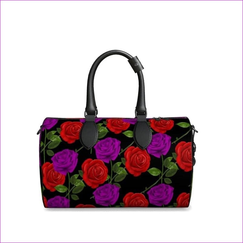 Red Rose Purp Authentic Leather Luxury Duffle Bag - Duffle bag at TFC&H Co.