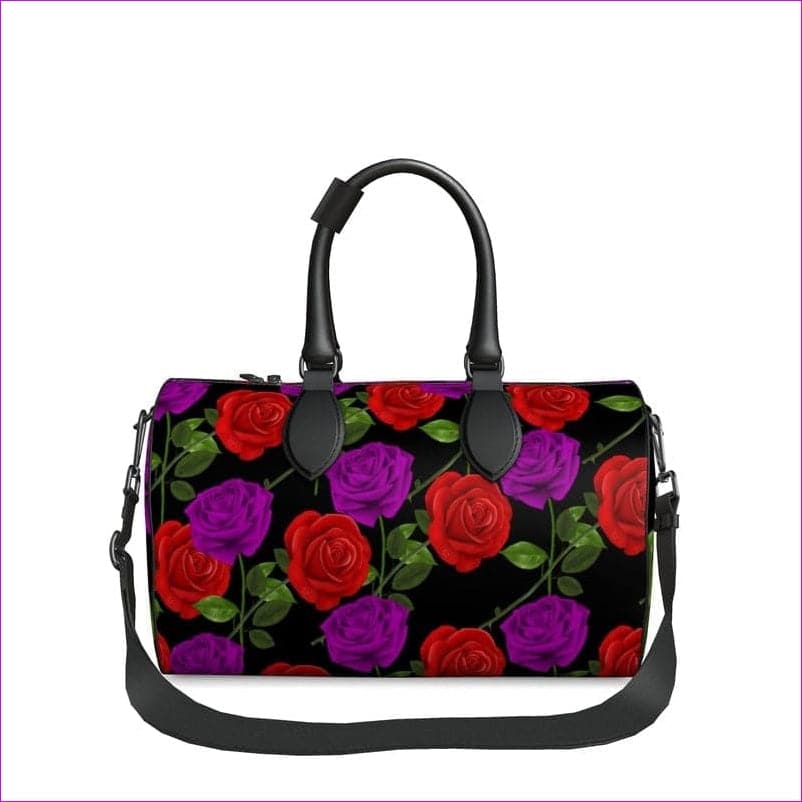 - Red Rose Purp Authentic Leather Luxury Duffle Bag - Duffle bag at TFC&H Co.