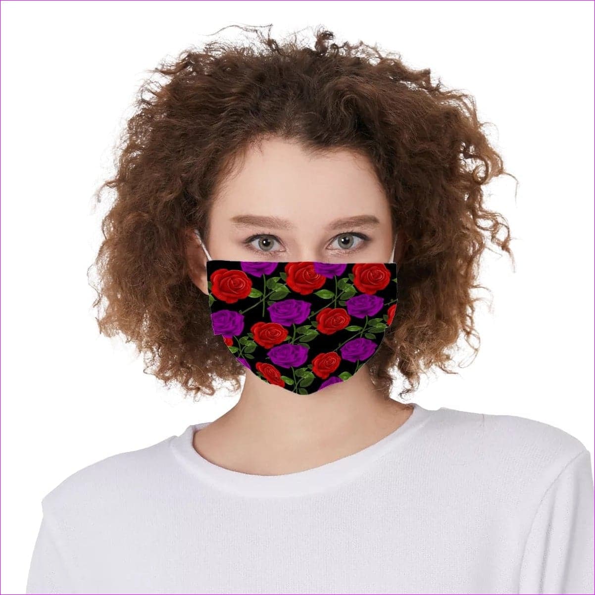 Red Rose Purp Black Face Mask - face mask at TFC&H Co.