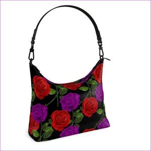 - Red Rose Purp Designer Authentic Leather Square Hobo Bag - Square Hobo Bag at TFC&H Co.