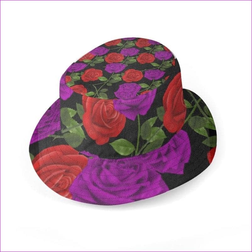 Red Rose Purp Designer Bucket Hat - Bucket Hat at TFC&H Co.