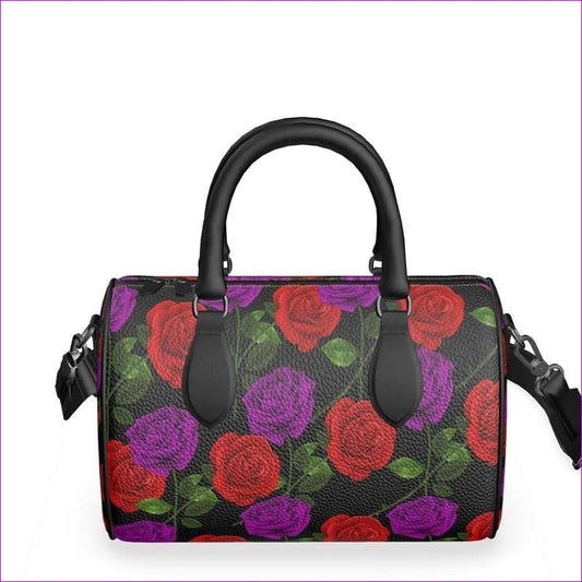 - Red Rose Purp Designer Luxury Leather Mini Denbigh Duffle Bag - Mini Denbigh Duffle bag at TFC&H Co.