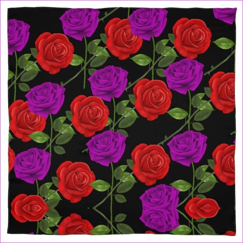 Red Rose Purp Designer Premium Silk Scarf Wrap or Shawl - Scarf Wrap or Shawl at TFC&H Co.