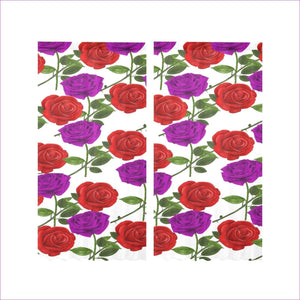 One Size red rose purp Gauze Curtain 28"x84" (Two Pieces) - Red Rose Purp Gauze Curtain 28"x84" (Two Pieces) - Window Curtains at TFC&H Co.