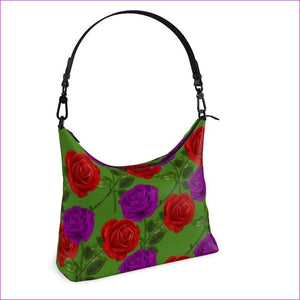 - Red Rose Purp Luxury Designer Leather Square Hobo Bag - Square Hobo Bag at TFC&H Co.