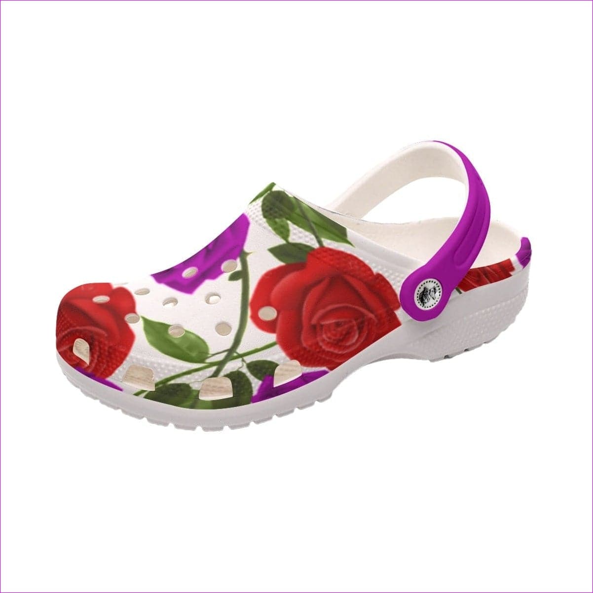 - Red Rose Purp Classic Women's Clogs - womens clogs at TFC&H Co.