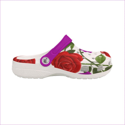 White Red Rose Purp Classic Women's Clogs - women's clogs at TFC&H Co.