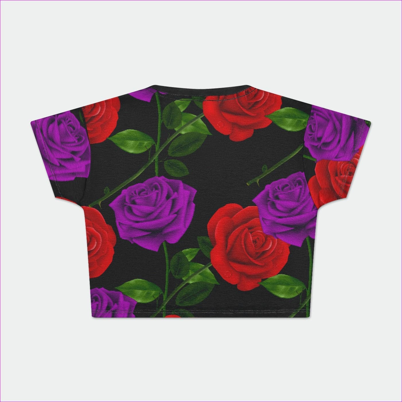 Red Rose Purp Women's Crop Tee - Ships from The US - women's crop top at TFC&H Co.