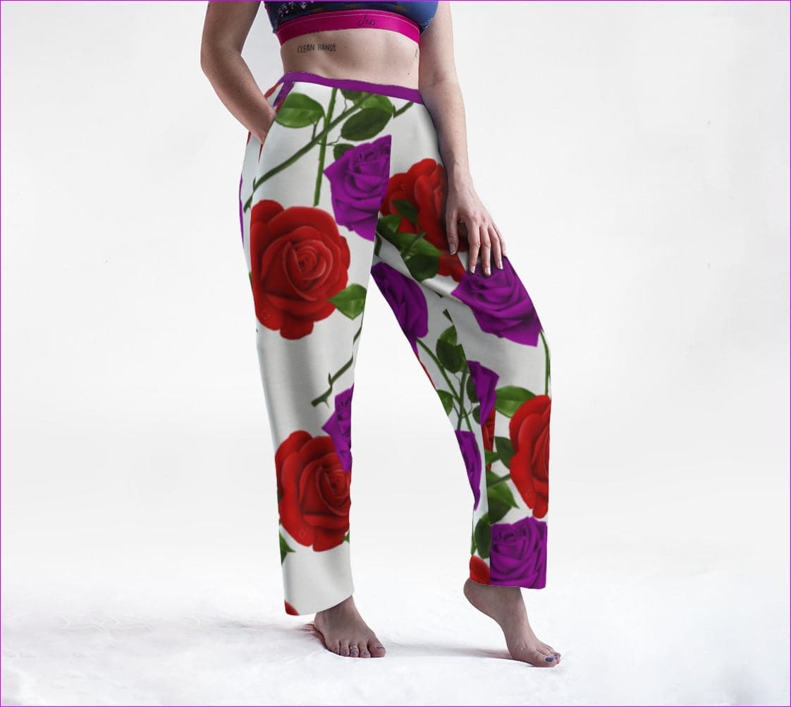 - Red Rose Purp Women's Lounge Pants - Lounge Pants at TFC&H Co.
