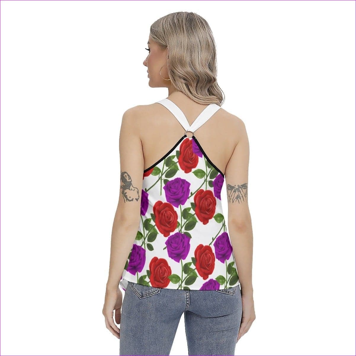 - Red Rose Purp Women's Skinny Sport Tank Top - womens tank top at TFC&H Co.