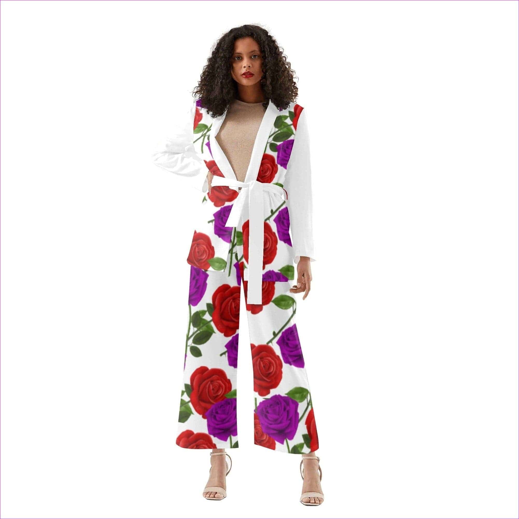White - Red Rose Purp Women's Suit - womens suit at TFC&H Co.