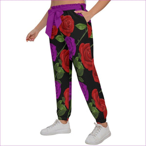 - Red Rose Purp Women’s Trousers With Waist Belt Voluptuous (+) Plus Size - womens pants at TFC&H Co.
