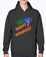 Black - Happy Holidaze Weed 2 Gildan 50/50 Christmas Hoodie - unisex hoodie at TFC&H Co.