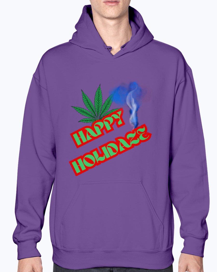Purple - Happy Holidaze Weed 2 Gildan 50/50 Christmas Hoodie - unisex hoodie at TFC&H Co.