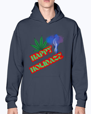 Navy - Happy Holidaze Weed 2 Gildan 50/50 Christmas Hoodie - unisex hoodie at TFC&H Co.