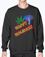 Black - Happy Holidaze Weed 2 Gildan Crewneck Christmas Sweatshirt - Unisex Sweatshirt at TFC&H Co.