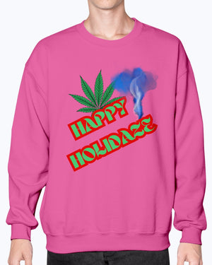 Heliconia - Happy Holidaze Weed 2 Gildan Crewneck Christmas Sweatshirt - Unisex Sweatshirt at TFC&H Co.