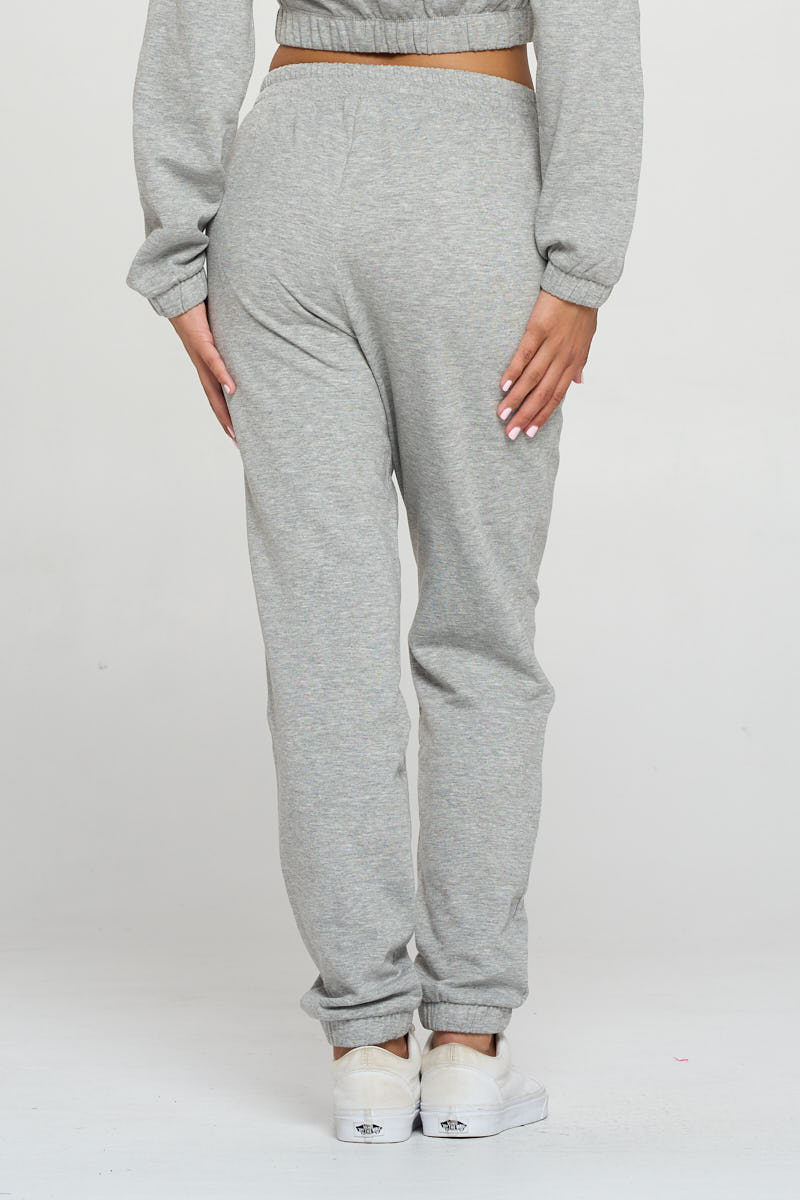 HEATHER GREY - Relax Some Cropped Hoodie Set - 4 colors - Ships from The US - womens jogging set at TFC&H Co.