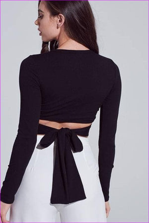 - Ribbon Tie Crop Top - womens top at TFC&H Co.