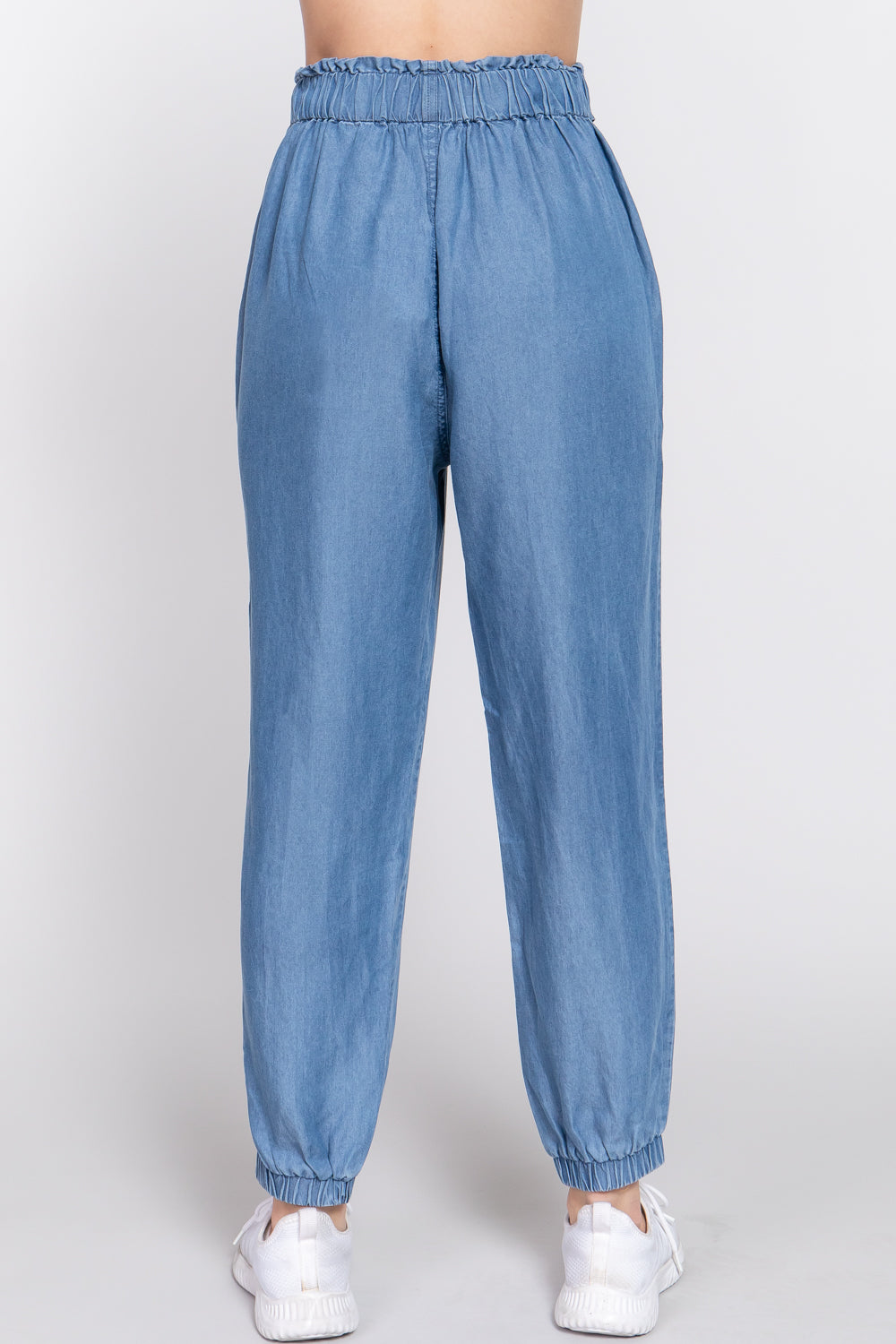 Ribbon Tie Denim Jogger Pants - Ships from The US - women's jeans at TFC&H Co.