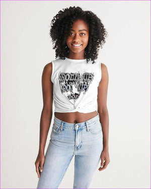 Roll Up Po' Up Pop News Edition Women's Twist-Front Tank - women's crop top at TFC&H Co.