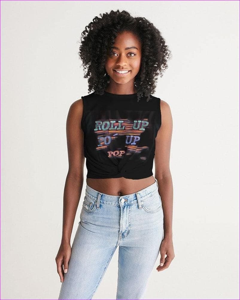 Roll Up Po' Up Pop Rave Edition Women's Twist-Front Tank - women's crop top at TFC&H Co.
