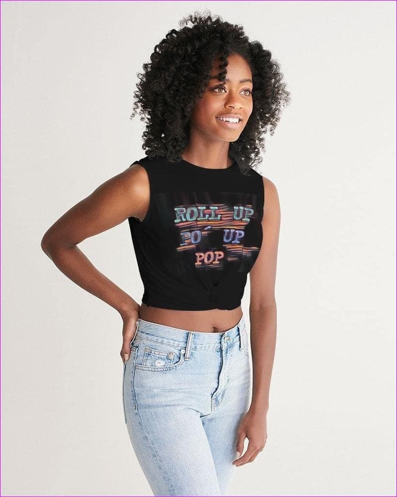 - Roll Up Po' Up Pop Rave Edition Women's Twist-Front Tank - womens crop top at TFC&H Co.