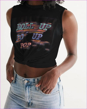 - Roll Up Po' Up Pop Rave Edition Women's Twist-Front Tank - womens crop top at TFC&H Co.