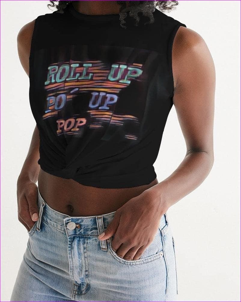 Roll Up Po' Up Pop Rave Edition Women's Twist-Front Tank - women's crop top at TFC&H Co.