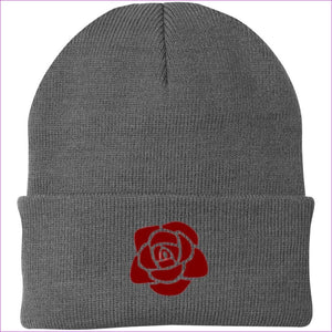 CP90 Knit Cap Athletic Oxford One Size Rose Embroidered Knit Cap, Cap, Beanie - Beanie at TFC&H Co.