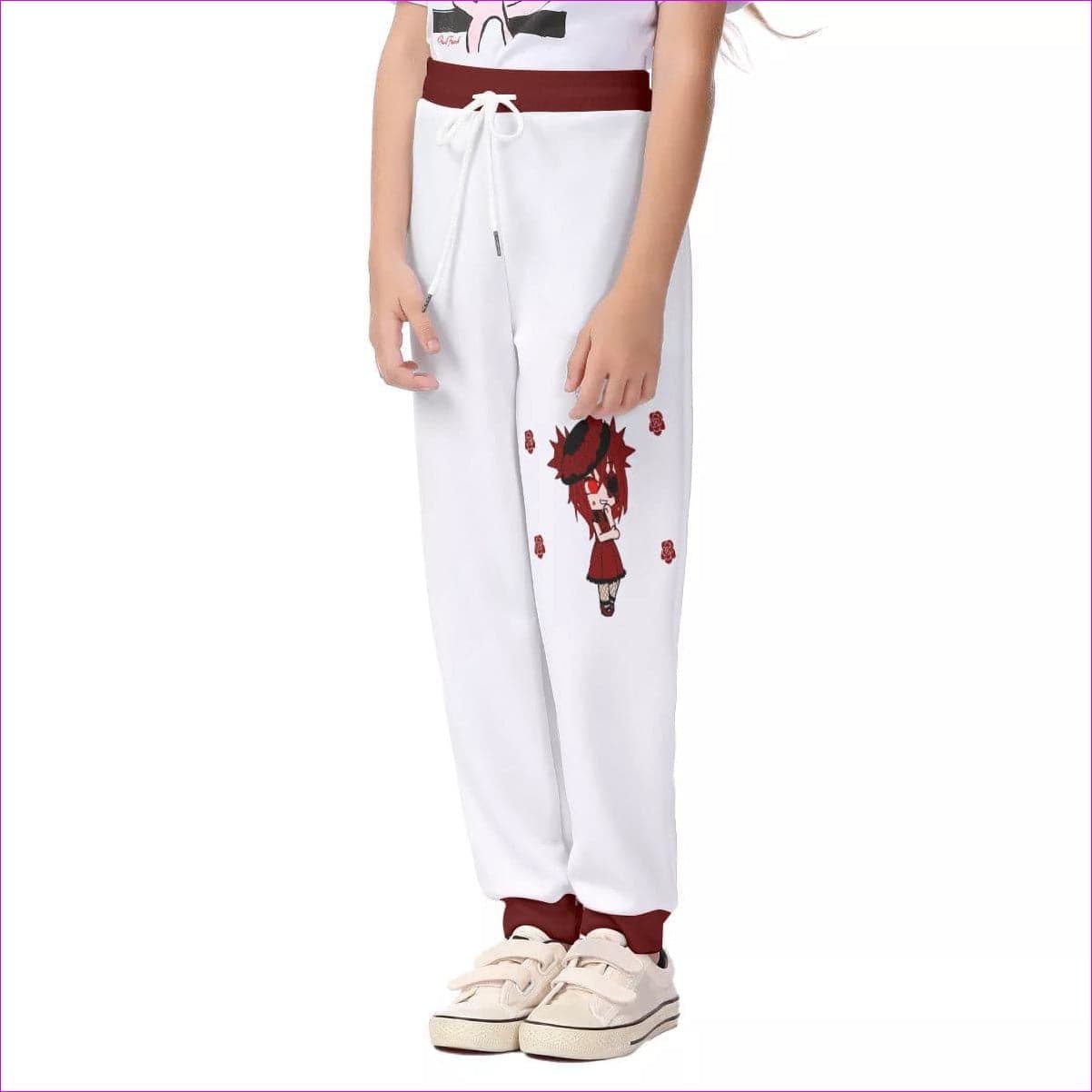 White Roseline Red Kids Casual Pants - kid's pants at TFC&H Co.