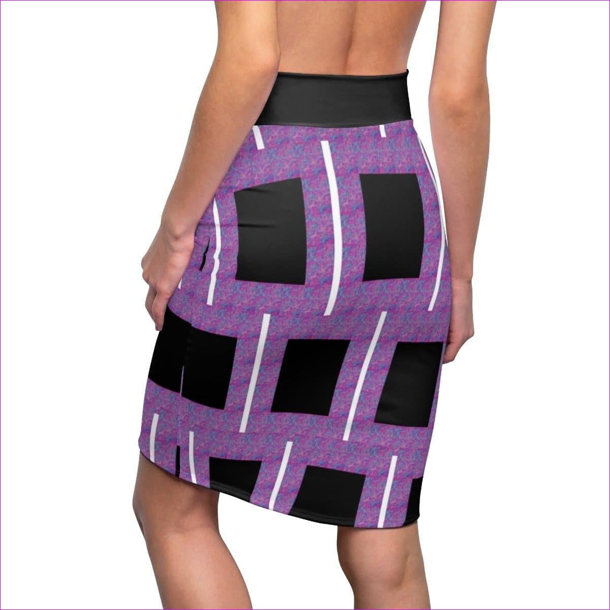 M Royal Geo 2 Women's Pencil Skirt Voluptuous (+) Size Available- Ships from The US - women's skirt at TFC&H Co.