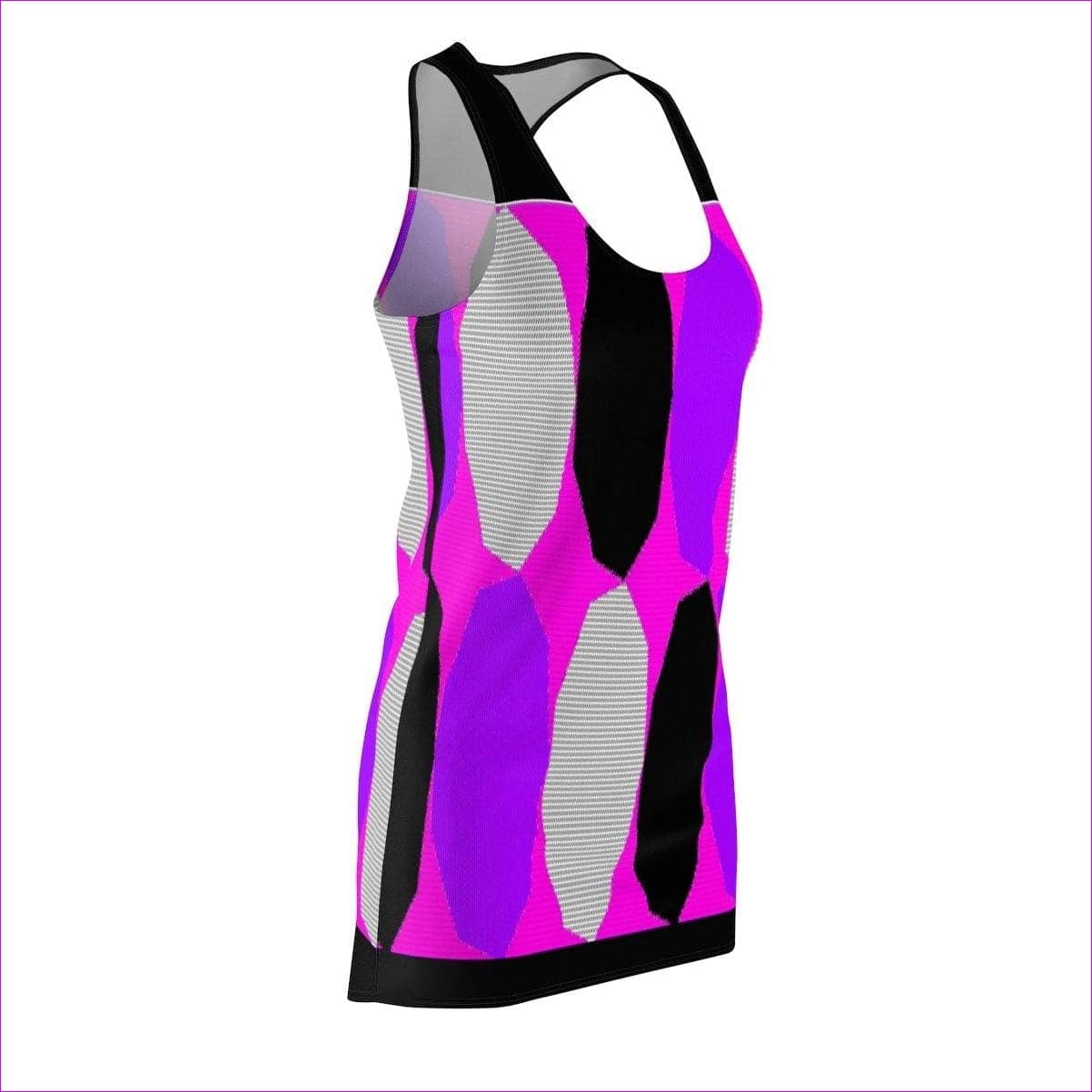 - Royal Geo 3 Cut & Sew Racerback Dress - Black- Ships from The US - womens racerback dress at TFC&H Co.