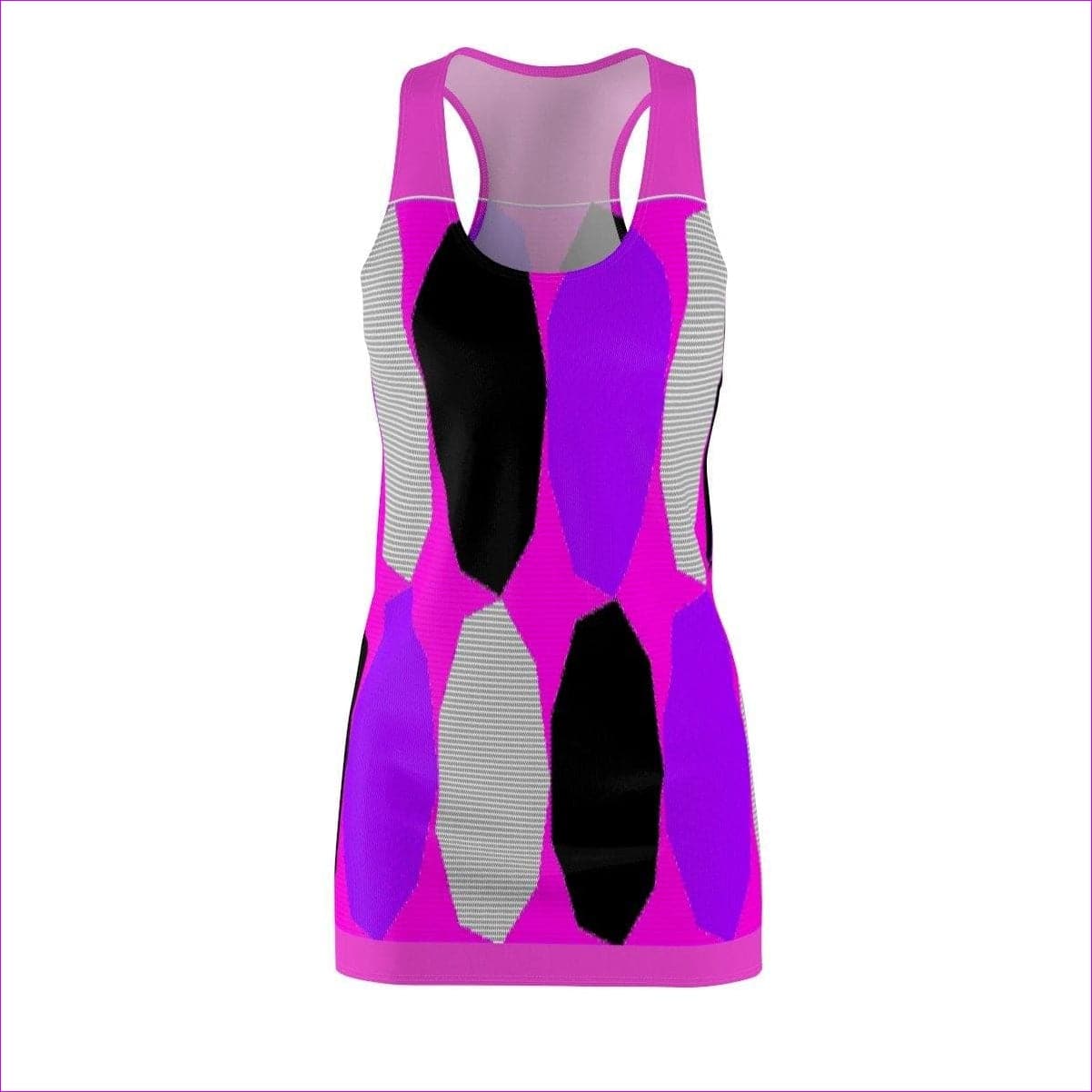 Royal Geo 3 Cut & Sew Racerback Dress - Pink- Ships from The US - women's racerback dress at TFC&H Co.