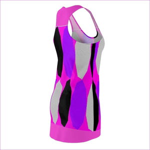 - Royal Geo 3 Cut & Sew Racerback Dress - Pink- Ships from The US - womens racerback dress at TFC&H Co.