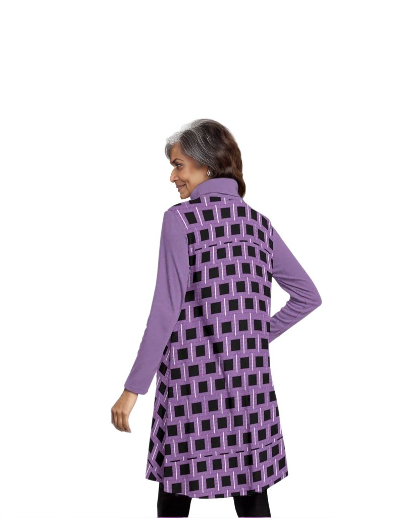 Royal Geo Women's High Neck Dress With Long Sleeve - women's dress at TFC&H Co.