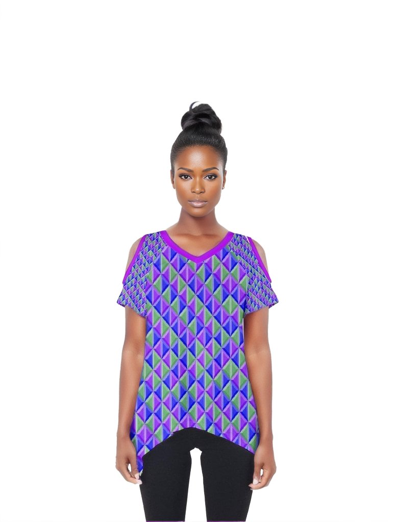 Royal Pyramid Cut Out Side Drop Tee - women's top at TFC&H Co.
