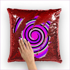 Red - Royal Swirl Home Sequin Cushion Cover Insert Available - pillow case at TFC&H Co.