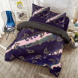 Black - Runaway Four-piece Duvet Cover Set - duvet set at TFC&H Co.