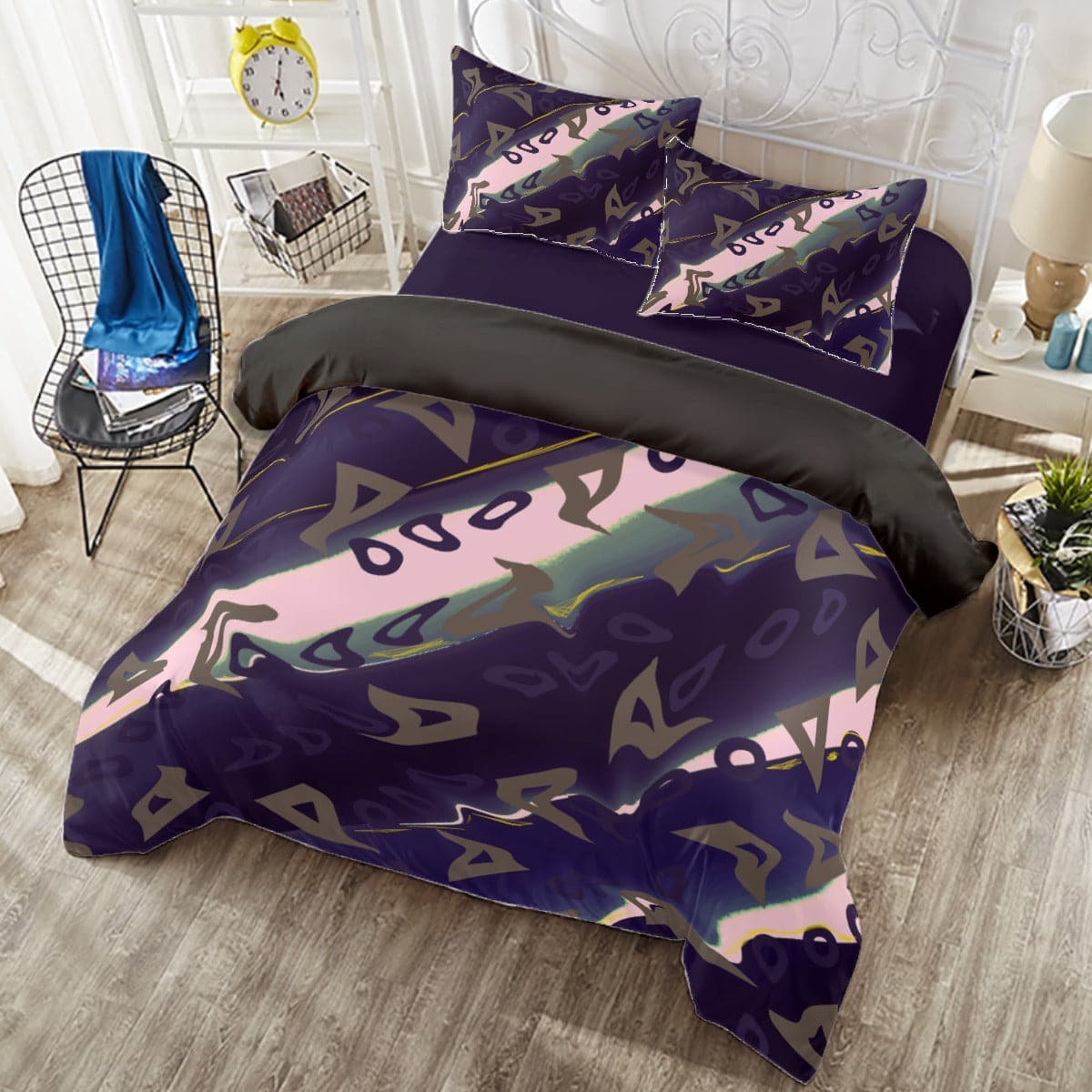 Black Runaway Four-piece Duvet Cover Set - duvet set at TFC&H Co.