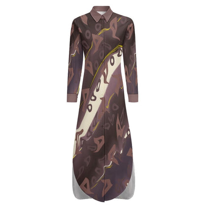 Runaway Women's Button Neck Long Sleeve Shirt Dress - women's dress at TFC&H Co.
