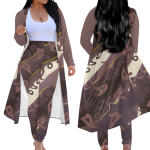 - Runaway Women's Long Sleeve Cardigan and Leggings 2pcs - womens top & leggings set at TFC&H Co.