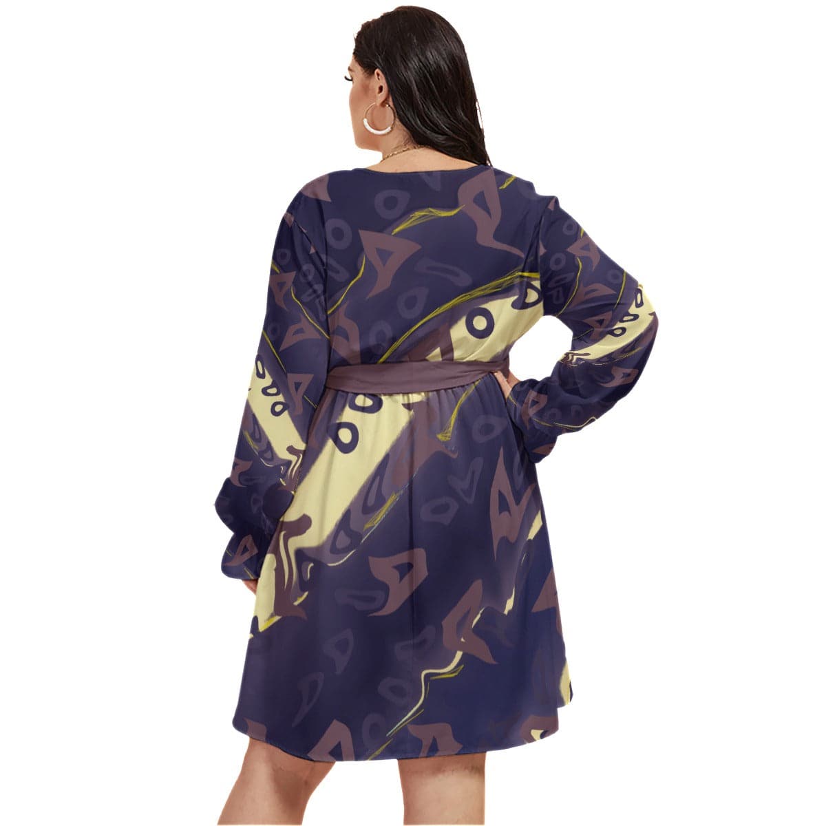 Runaway Women's V-neck Dress With Waistband Voluptuous (+) Plus Size - women's dress at TFC&H Co.