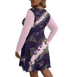 - Runaway Women's V-neck Long Sleeve Dress Voluptuous (+) Plus Size - womens dress at TFC&H Co.
