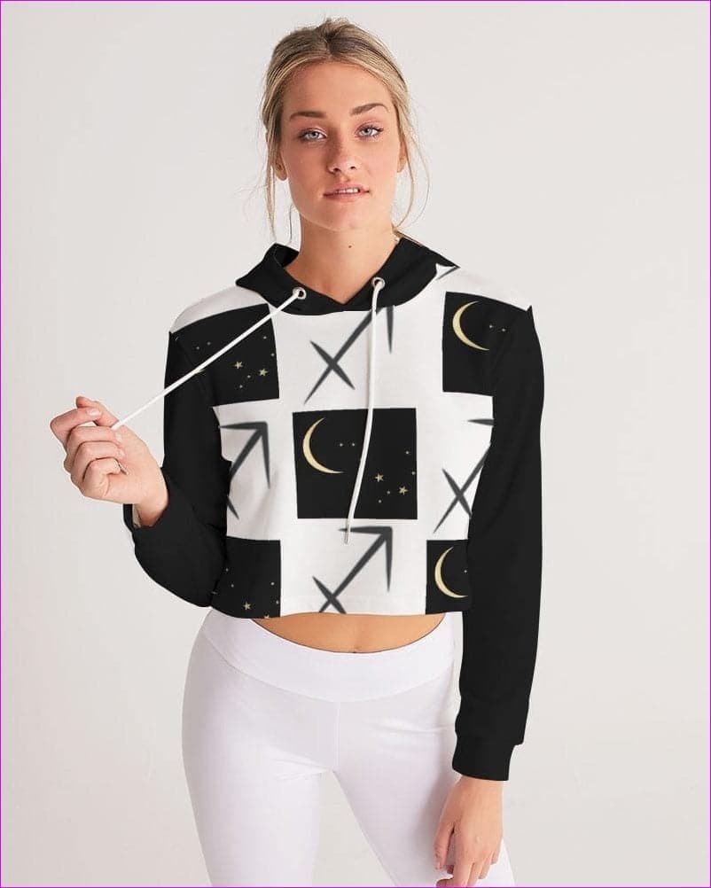 Sagittarius Moon Women's Cropped Hoodie - women's cropped hoodie at TFC&H Co.