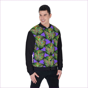 Sativa Men's Baseball Jacket With Heavy Fleece (Inconspicuous Weed Clothing) - men's baseball jacket at TFC&H Co.