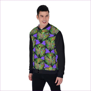 - Sativa Men's Baseball Jacket With Heavy Fleece (Inconspicuous Weed Clothing) - mens baseball jacket at TFC&H Co.