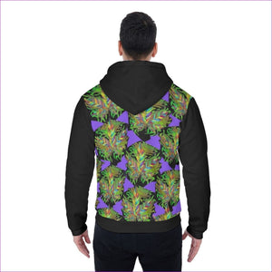 Sativa Men's Sherpa Fleece Zip Up Hoodie (Inconspicuous Weed Enthusiasts Clothing) - men's jacket at TFC&H Co.
